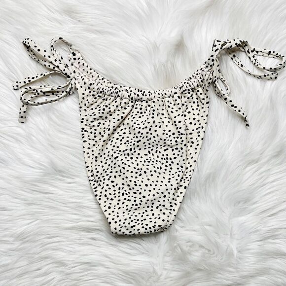 Xhilaration Speckled Leopard Print Cheeky Bikini Bottoms Cram & Black Medium - Picture 3 of 4